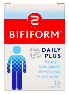 Bifiform Daily Plus kapsler  30 stk. (udløb: 06/2022) - SPAR 50%